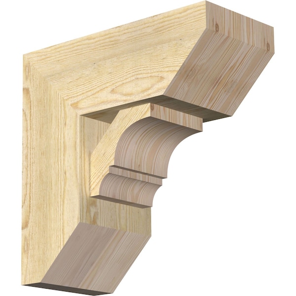 Ekena Millwork Balboa Slat Rough Sawn Bracket w/ Offset Brace, Douglas Fir, 8"W x 18"D x 18"H BKT0806X18X18BOA06RDF - main